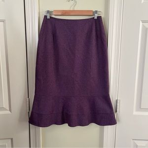 Purple herringbone trumpet pencil skirt in cashmere/wool blend - size 38